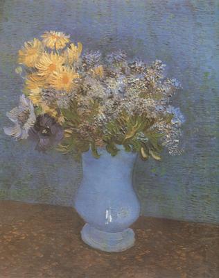 Vase wtih Lilacs,Daisies and Anemones (nn04), Vincent Van Gogh